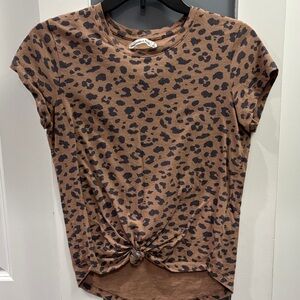 Abercrombie & Fitch Brown Leopard Print Tee